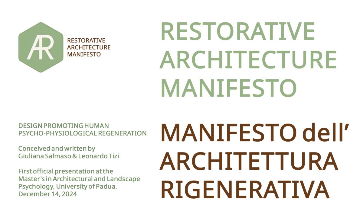 restorative architecture manifesto restorative architecture manifesto